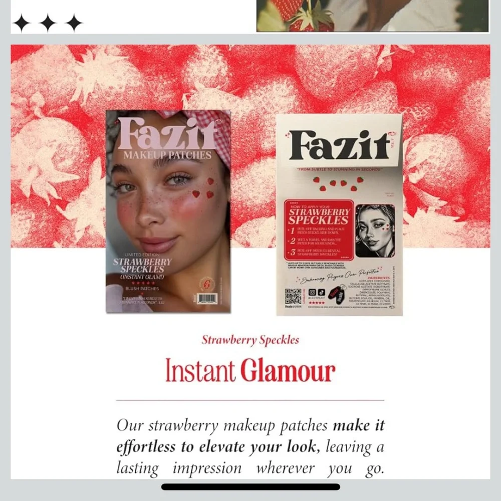 Fazit Strawberry Speckles Makeup Patches new - Picture 2 of 7